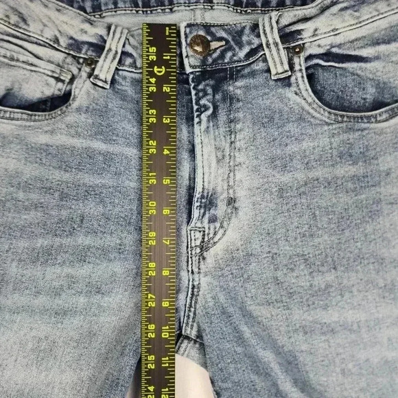 Buffalo David Bitton Mens Jeans Straight Six Stretch Size 34x34 Blue Distressed - Picture 14 of 16